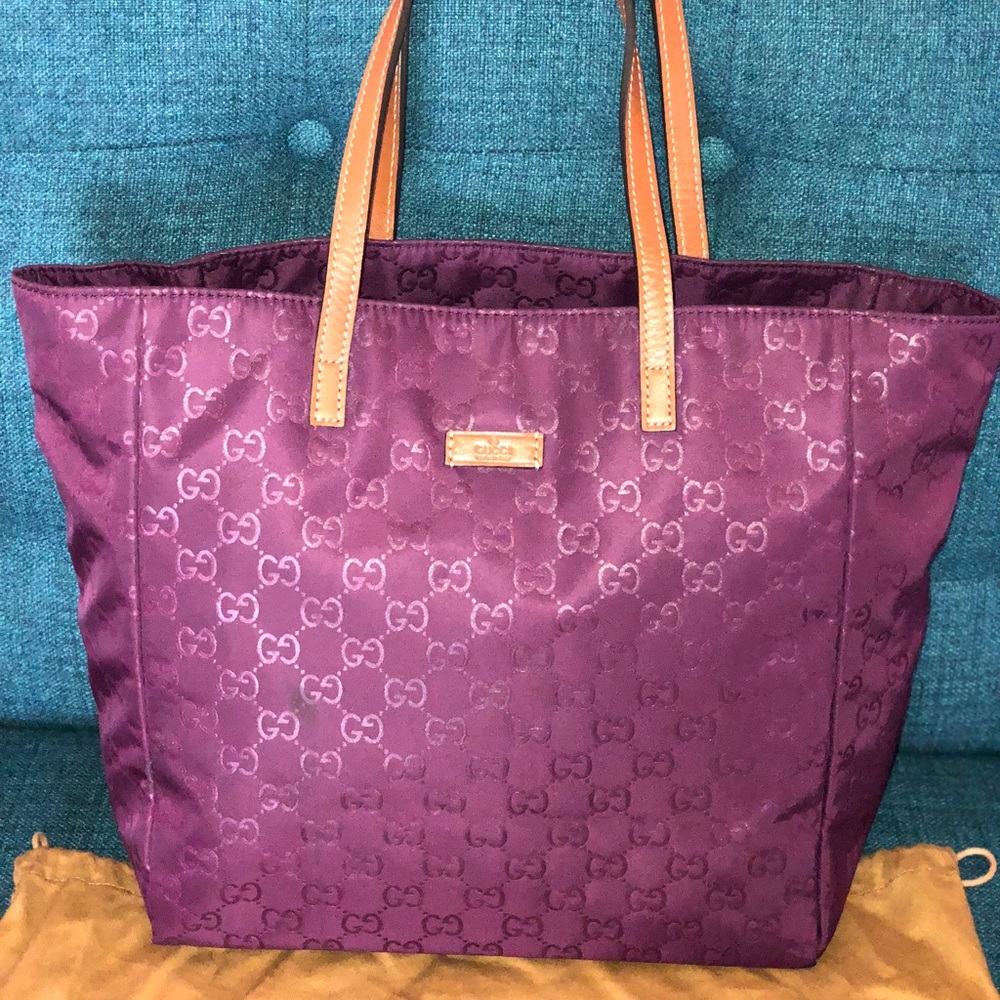 GUCCI Guccissima tote bag -purple nylon
